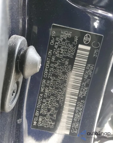 2020 Toyota Corolla Le из США, поврежденный, VIN JTDEPRAEXLJ056526